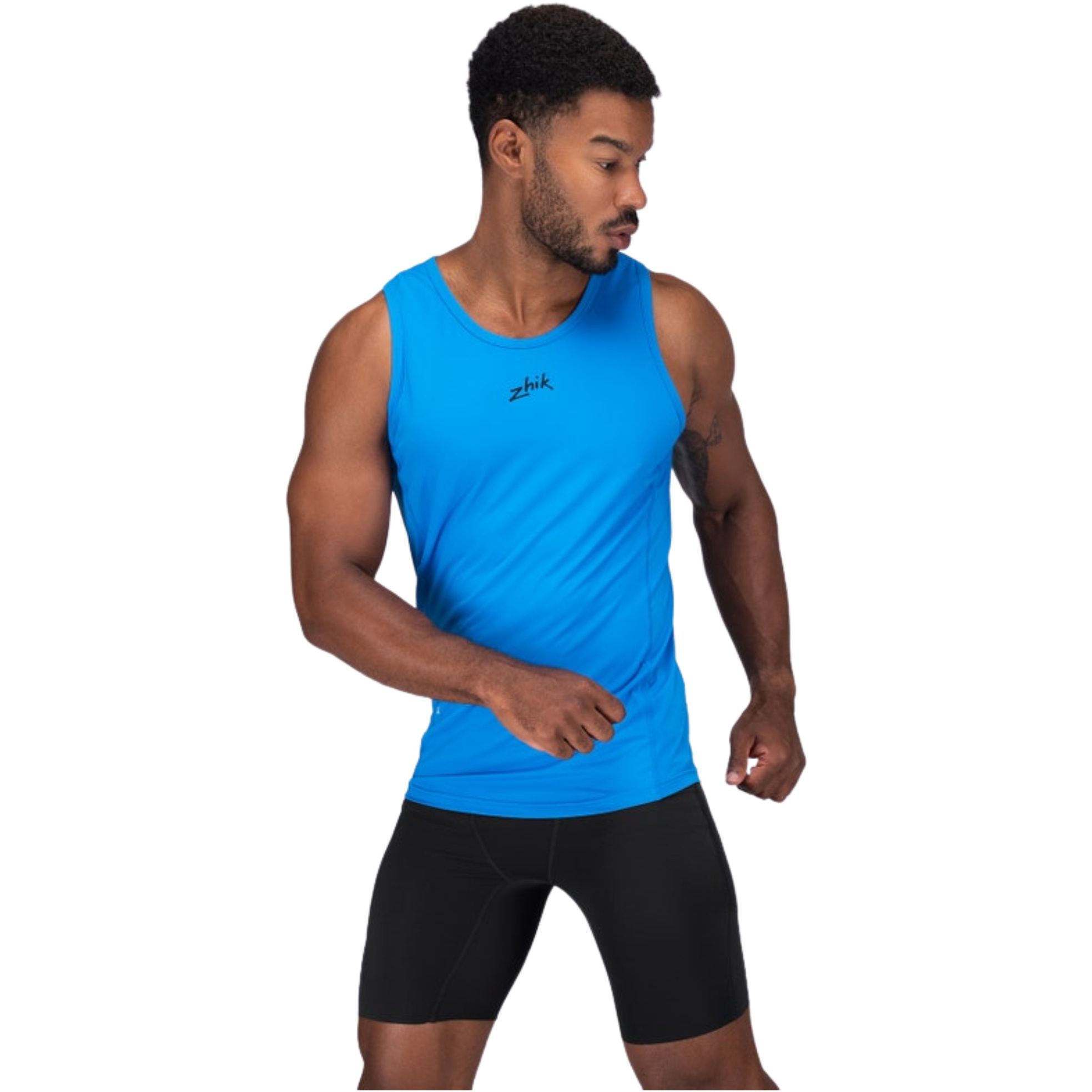 2026 Zhik Mens Eco Spandex LT Race Singlet VST-0140-M-CYA - Cyan